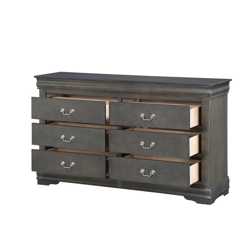 Engstrom 57'' W 6 - Drawer Dresser, Dark Gray