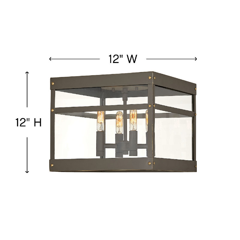 Porter 4-Light Outdoor Flush Mount, Oil Rubbed Bronze