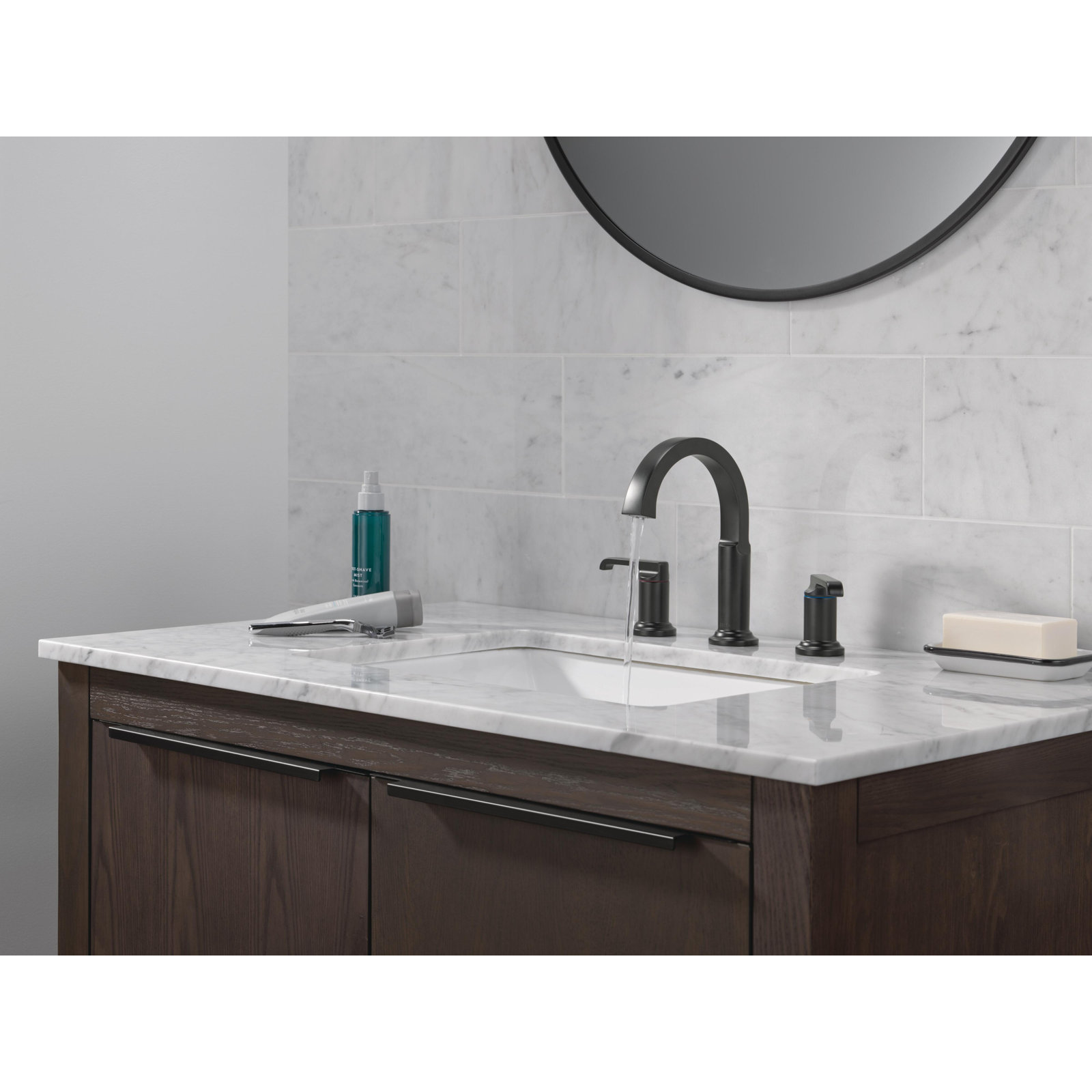 Tetra 3-Hole Widespread Bathroom Faucet, Matte Black
