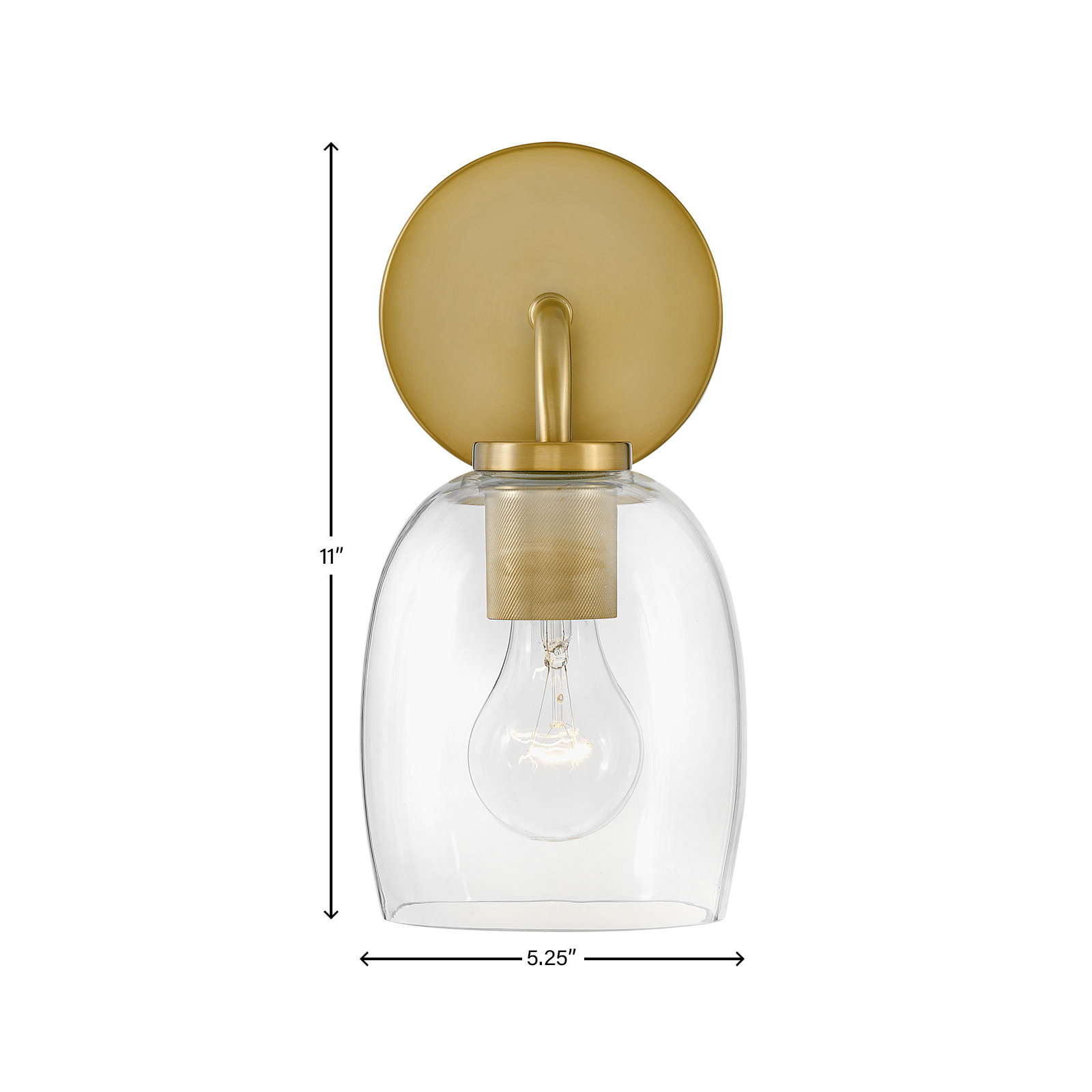 Avelin Single Dimmable Bath Sconce, Gold
