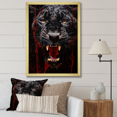 «Black Red Red Panther» sur toile imprimée