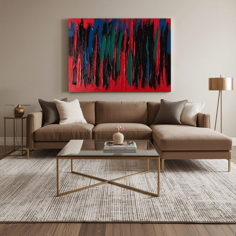 «Neo Expressionism 6», art mural sur toile noire, H 24 po x l 36 po