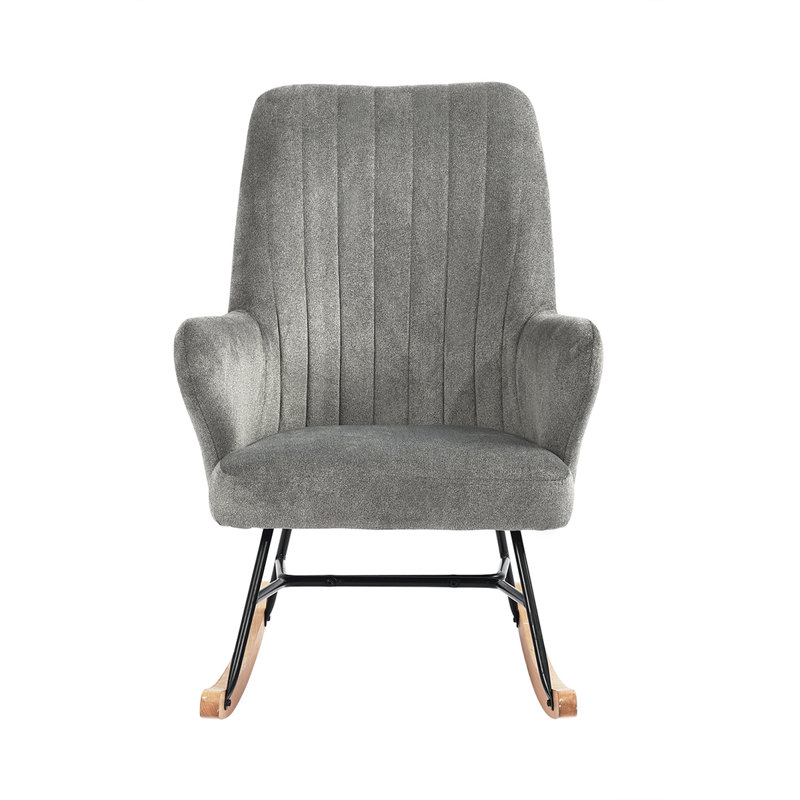 Adcock Upholstered Rocking Chair, Grey