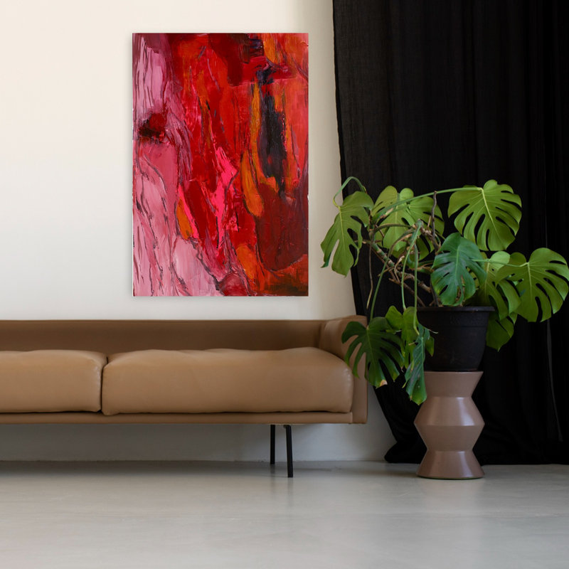 Art contemporain, art contemporain abstrait, H 48 po x l 32 po
