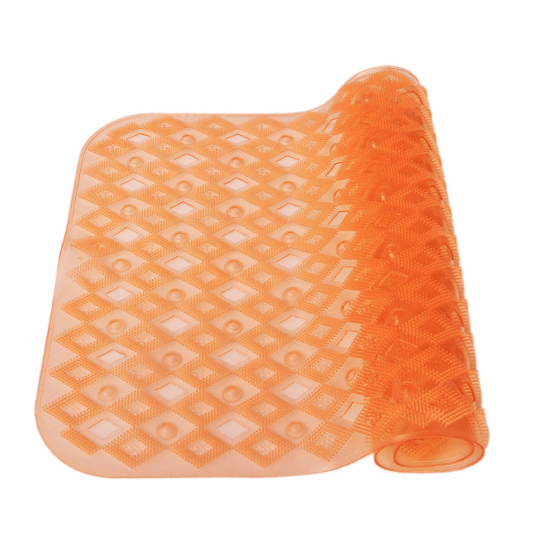 Theriot Plastic / Acrylic Shower Mat, Orange