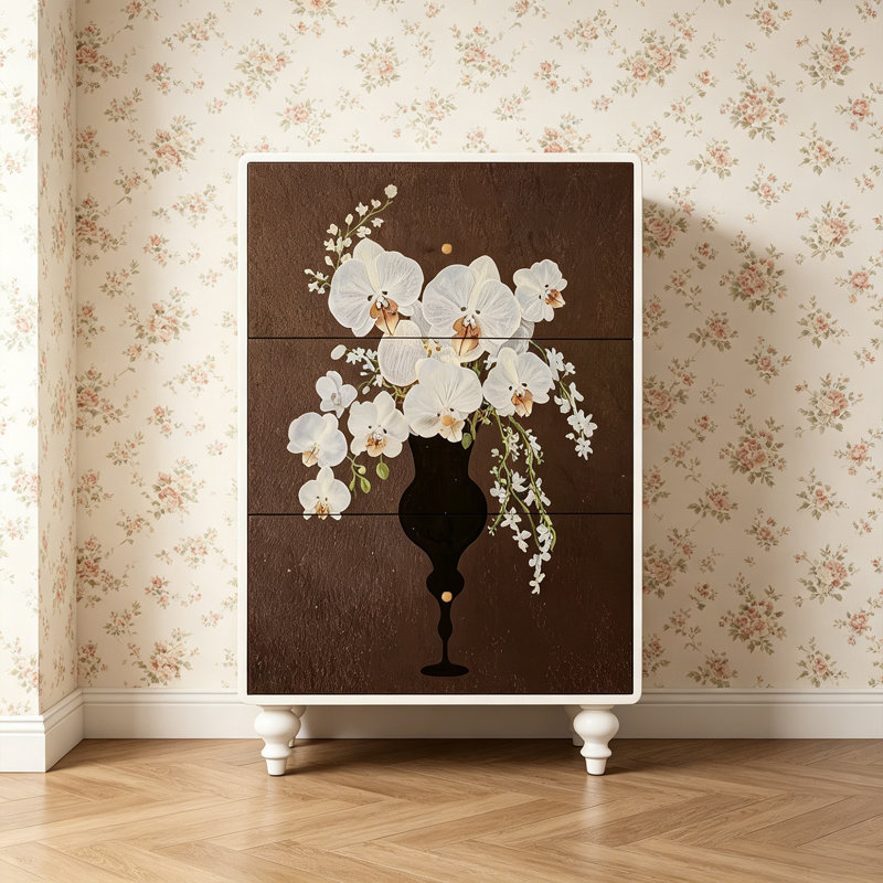 Armoire à chaussures en bois massif, Ivory