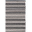Tapis rayé en coton noir / ivoire Annia