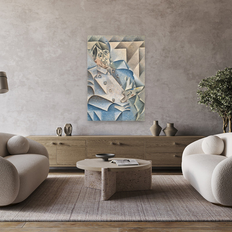 Portrait de Juan Gris, art mural classique contemporain abstrait de Pablo Picasso, H 48 po x l 32 po