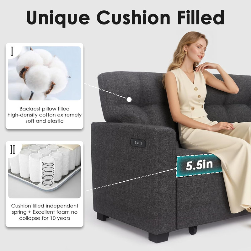 Reversible Sectional Sofa Couch, Sleeper Sofa Bed With Storage Chaise Pull Out Couch For Living Room | Hidden Stroge | Pull Out Bed | Removable Backrest | Linen Fabric
