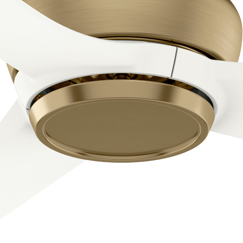 Casablanca 52 inch Eyla ENERGY STAR® Damp Rated Ceiling Fan and Wall Control and Handheld Remote, Brushed Gold