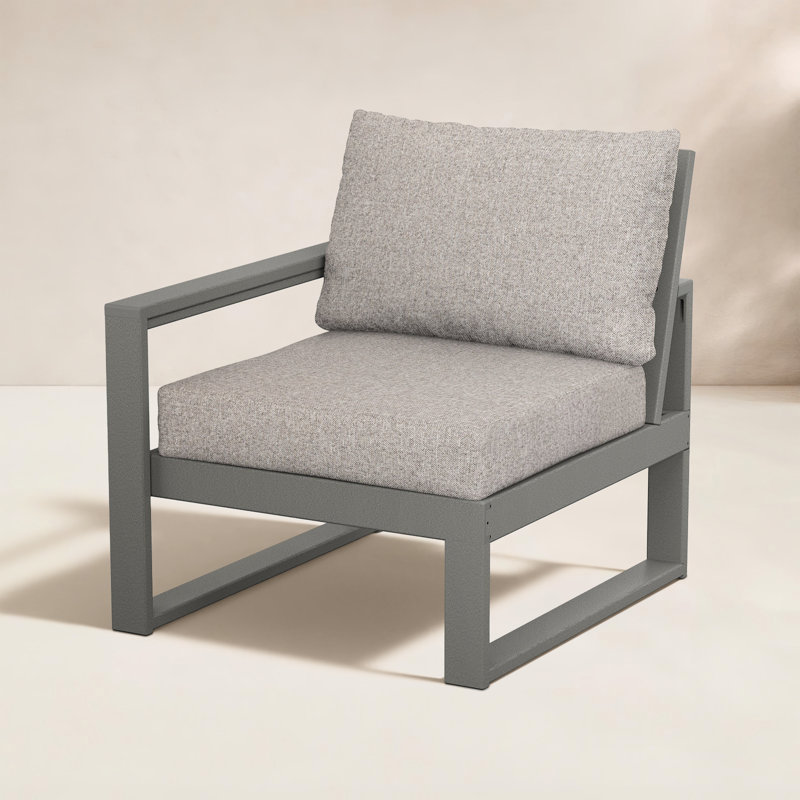 Edge Patio Lounge Chair, Slate Gray, Navy