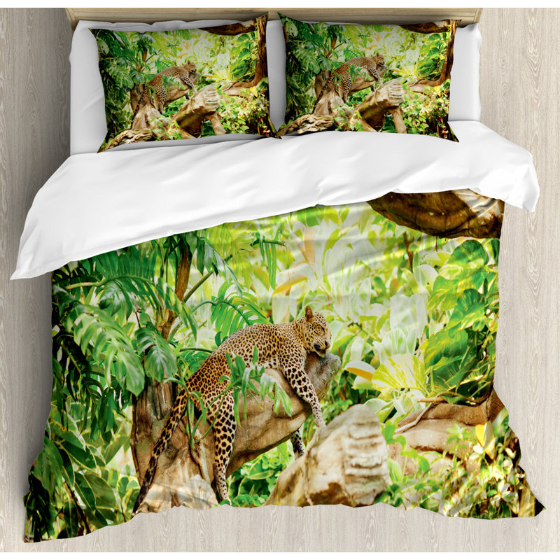 Polyester Floral Duvet Cover, Queen Duvet Cover + 2 Shams