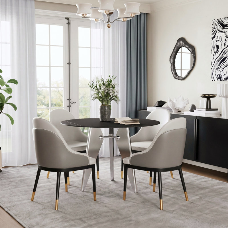 Metal Base Dining Table, H 29,5 po x l 39,4 po x P 39,4 po, Noir mat