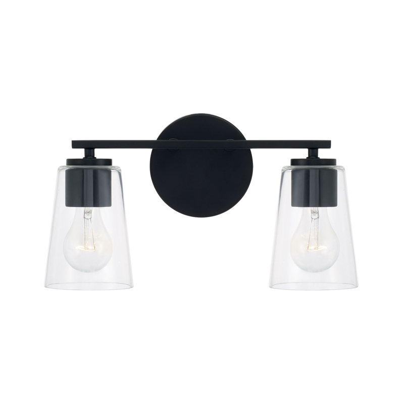 2 - Light Dimmable Vanity Light, Matte Black