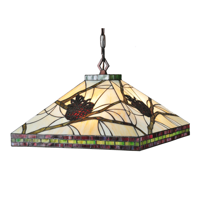 4 - Light Bronze Unique/Statement Pendant, 17" H x 24" W x 24" D, Yellow