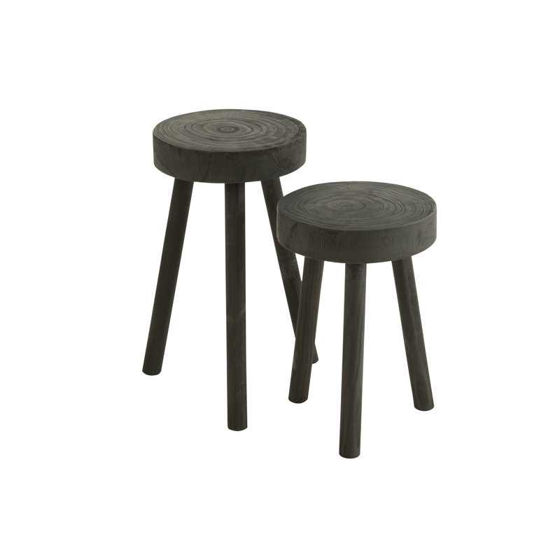 Torrance Solid Wood Accent Stool, Black