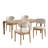 Lunara Mid-Century Modern Rubberwood Dining Table With Faux Wood Top And Tapered Legs