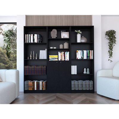 3 Living Room With Black Bookcases - Ample Storage & Style 3 Piece Featuring Bookcase Options Modern Versatile
