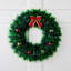 17" Green Tinsel Artificial Christmas Wreath With A Bow