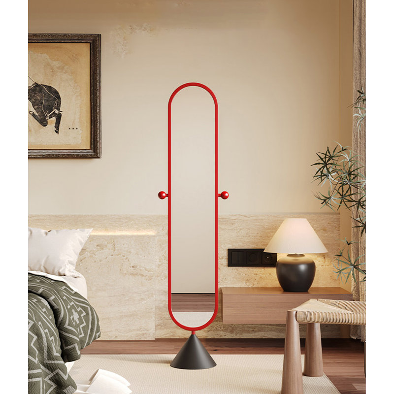 Miroir pleine grandeur de luxe en fer, Black/Red