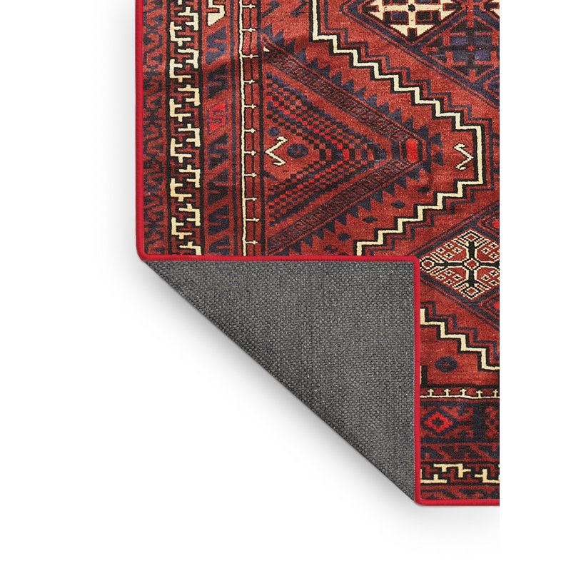 Tapis orange / bleu Southwestern, Rectangle 8 pi x 10 pi