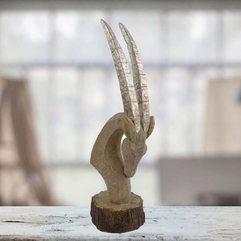 Rhys ORYX HEAD 53cm Carved Wood Effect