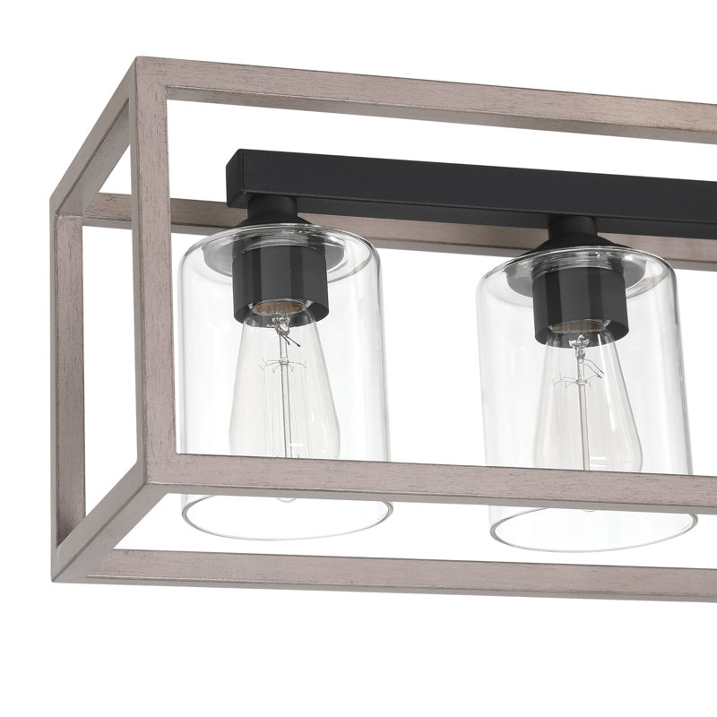 Elutheria 7-Light Dimmable Rectangle Chandelier, Aged Zinc
