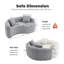 Causeuse S-Curved à double profondeur (21,3 po / 26,8 po), canapé en éponge à compression complète, chenille modulaire pour petits appartements, 400 lb-905573233