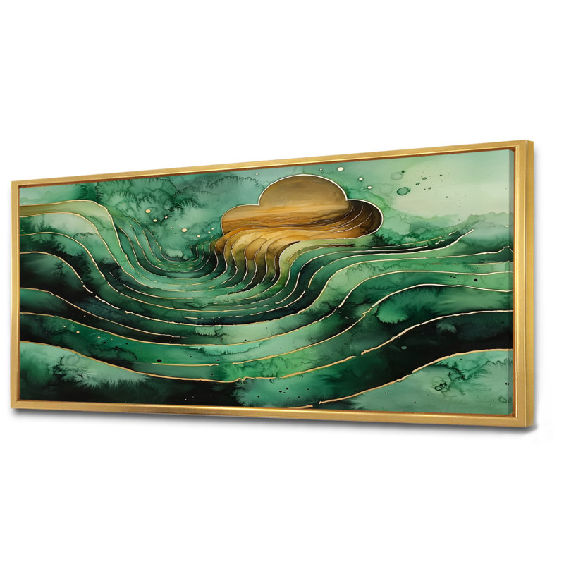 Wessels Emerald, H 28 po x l 60 po, Impression encadrée flottante, Doré