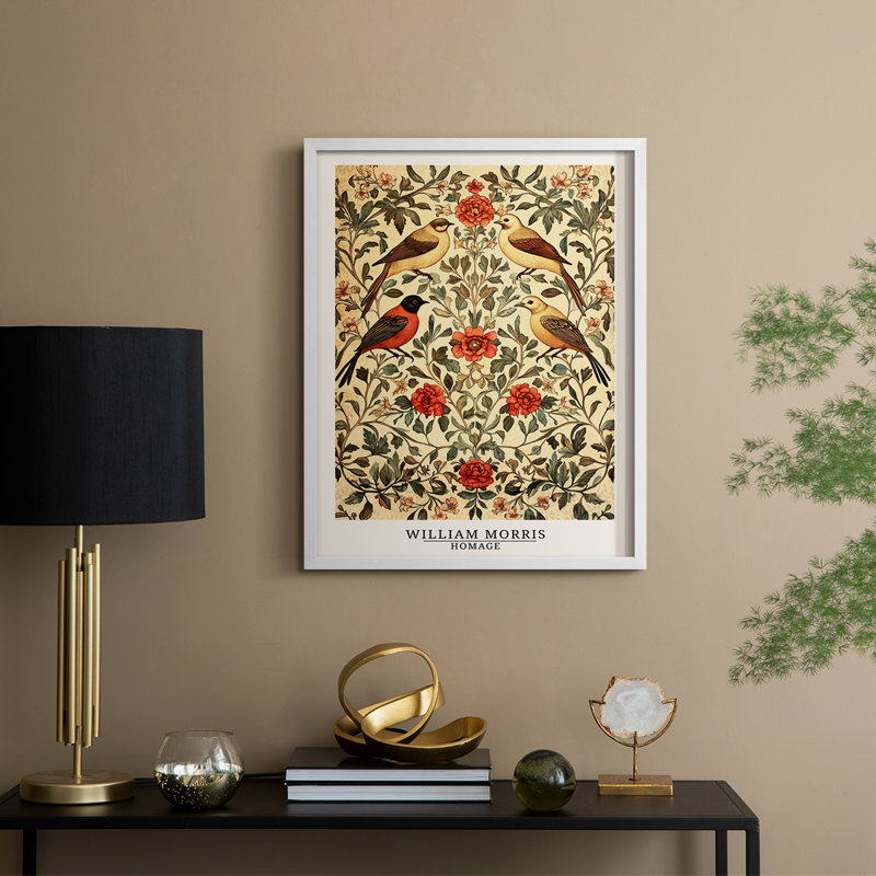 WM MORRIS Series CDXXV Framed Print - Solid Wood