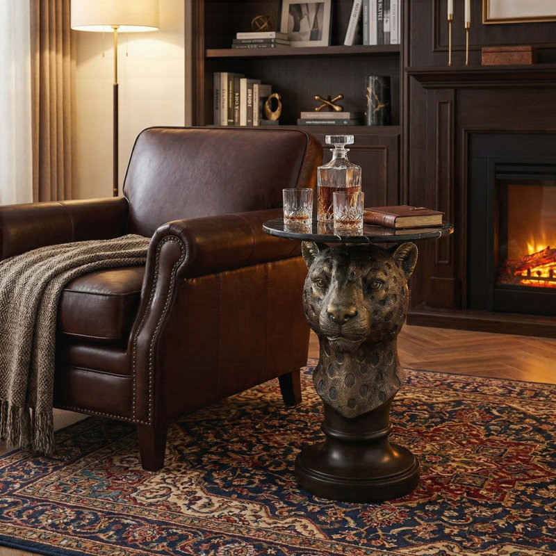 Table d'appoint Leopard Head