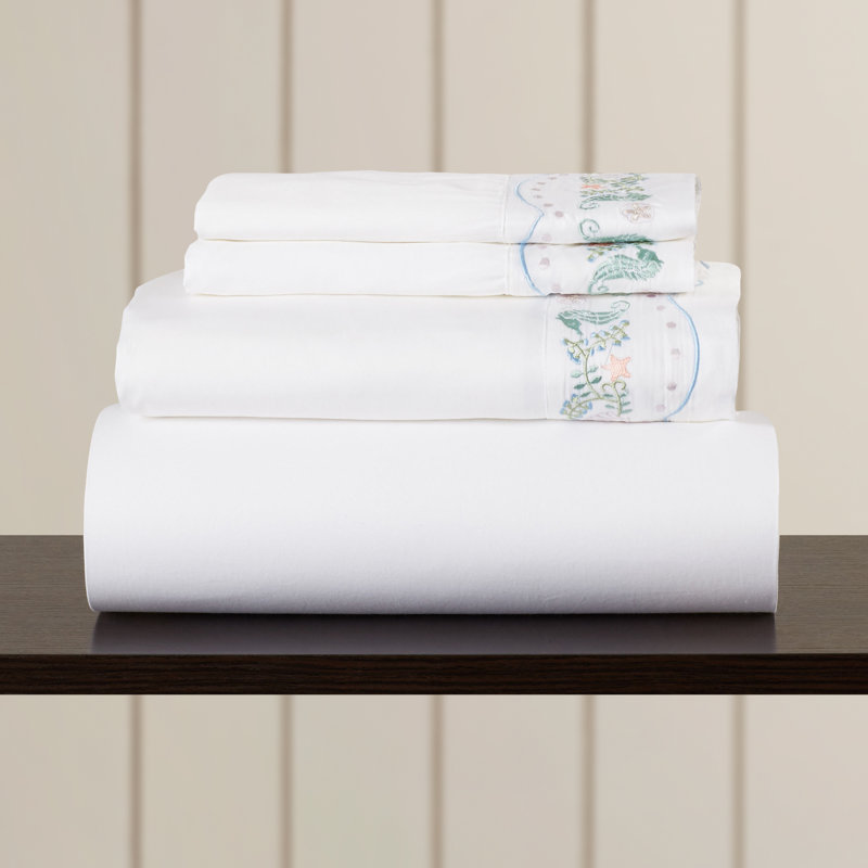 100% Cotton Fitted Sheet, Twin Sheet Set + Fitted Sheet + 1 Pillowcase