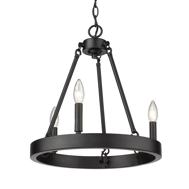 Emmalynn 3 - Light Steel Dimmable Round Chandelier