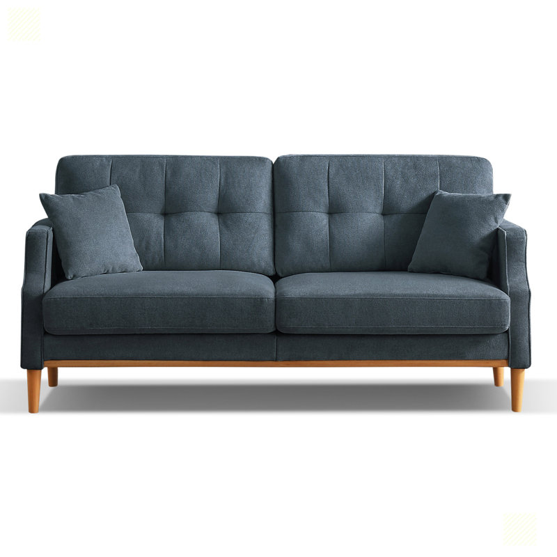 Iryss Upholstered 70.17'' Sofa, Dark Blue Fabric