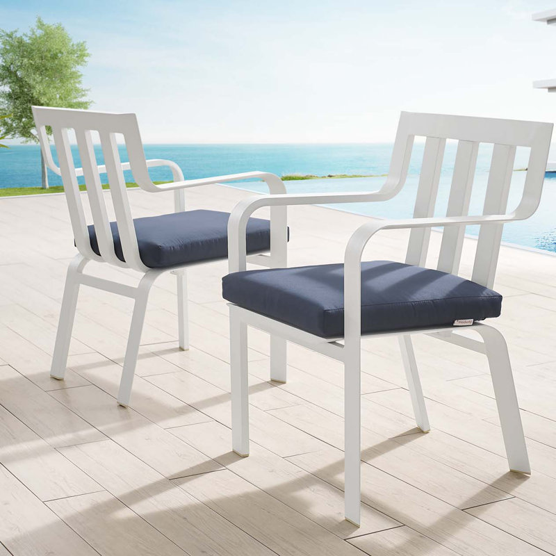 Fauteuil d'extérieur en aluminium Baxley par Modway, Bleu marine