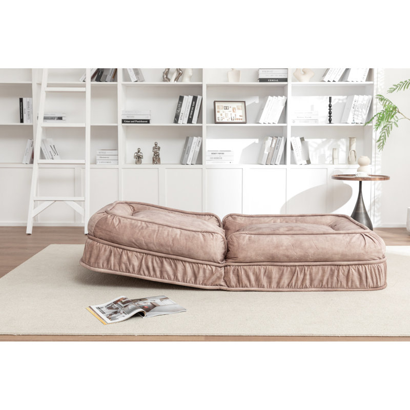 Lit rembourré pour adultes et animaux de compagnie, 5 positions réglables, coussin de massage, mousse épaisse, coussins en velours, siège souple, structure en métal, brun, capacité jusqu'à 350 lb de couleur brune, charge maximale