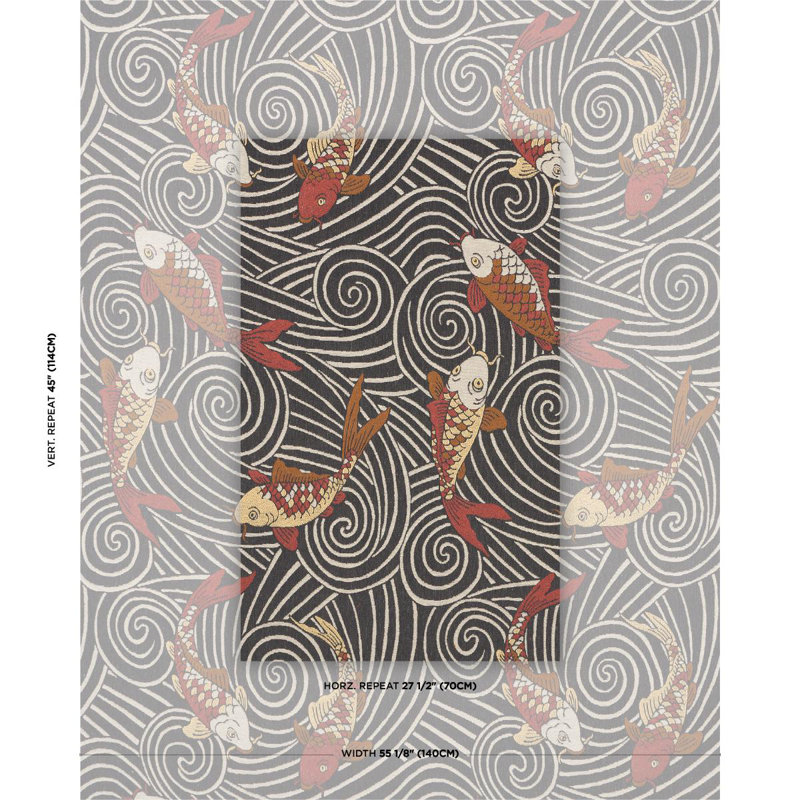 Koi Fish Fabric, Green