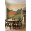 Décoration murale de montagne de style moderne du milieu du siècle, paysage scandinave de lever de soleil-856164759-856164754