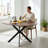 Round Dining Table With Extendable And Durable Metal Legs