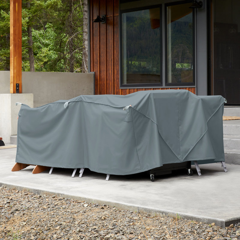 Ayvin Easy Fold Patio Furniture Cover, Gray, 35" H x 140" W x 70" D