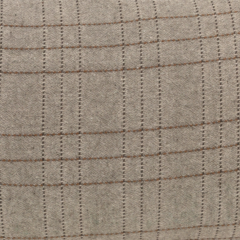 Coussin décoratif teint en fil teint avec pampilles - 18 po - Brun clair