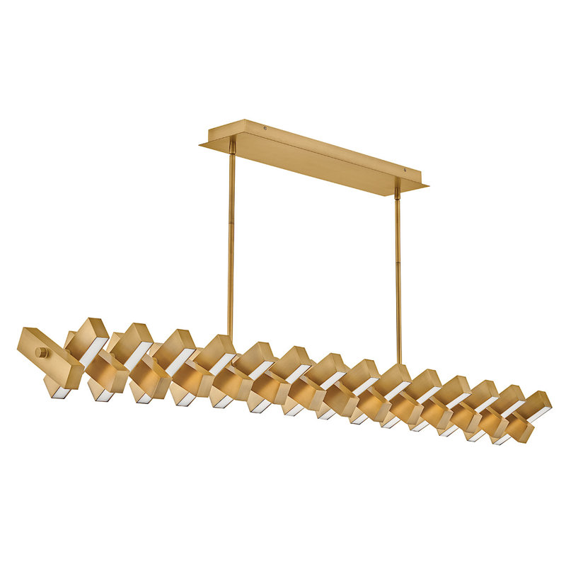 Stitch Steel Dimmable LED Chandelier, Lacquered Brass
