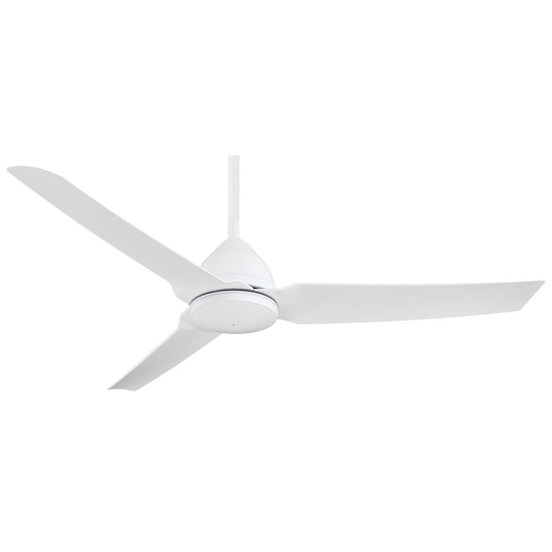 54" Java 3-Blade Propeller Ceiling Fan with Remote Control, Flat White