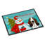 Tapis de porte pour l’extérieur anti-dérapant bonhomme de neige avec basset hound-16655334