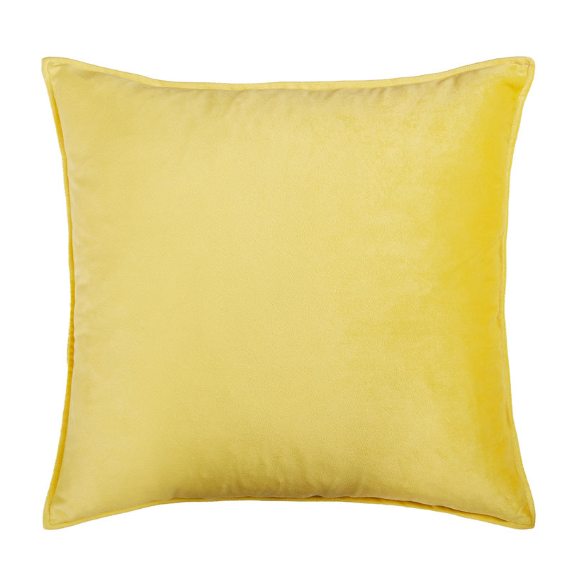 Housse et insert de coussin carré en velours , Jaune