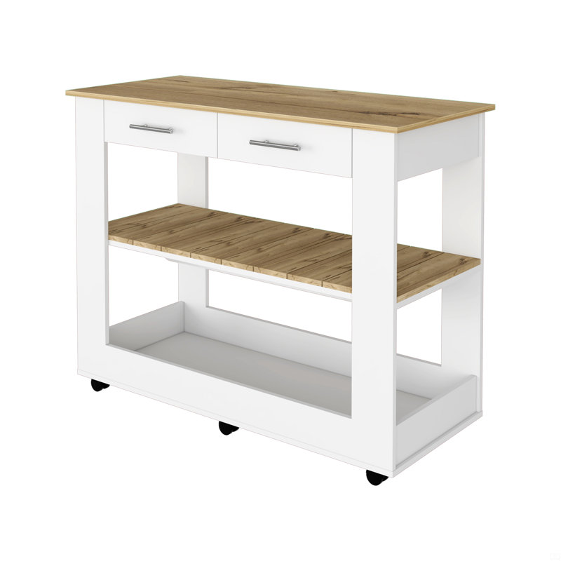 2-Drawer 2-Shelf Kitchen Island
