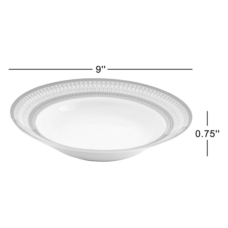 8 oz. Bridgette Bol à soupe, Blanc / doré