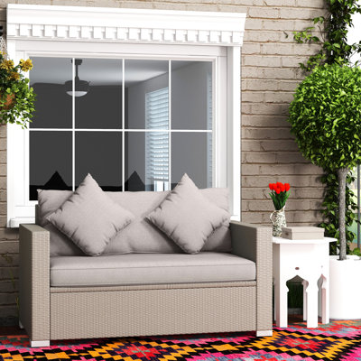 Gray Outdoor With High Weight Capacity - Couch For Garden Patio Comfy Cushions Backyard, Poolside