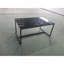Table basse en verre noir, petite table basse, canapé en verre avec pieds en métal