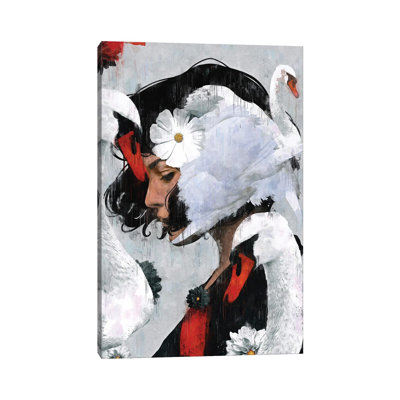 Swan 1 Piece Wrapped Canvas Wall Art